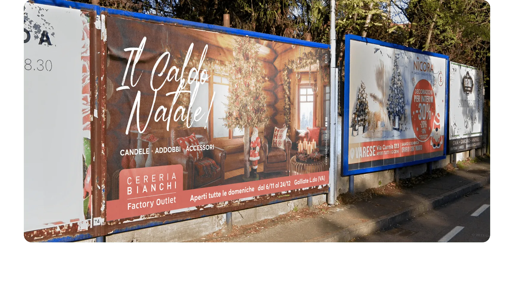 Pagina promozionale per Cereria Bianchi: campagna natalizia e materiali grafici per storico brand della cera