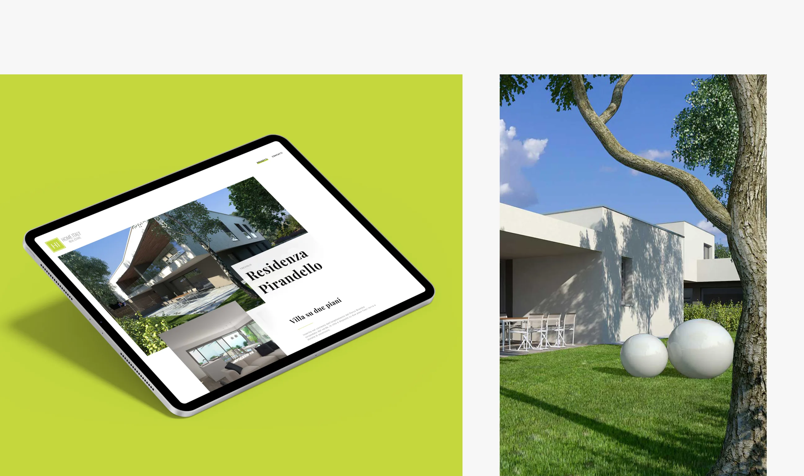 Pagina prodotto per Home Italy: sito elegante per real estate di pregio