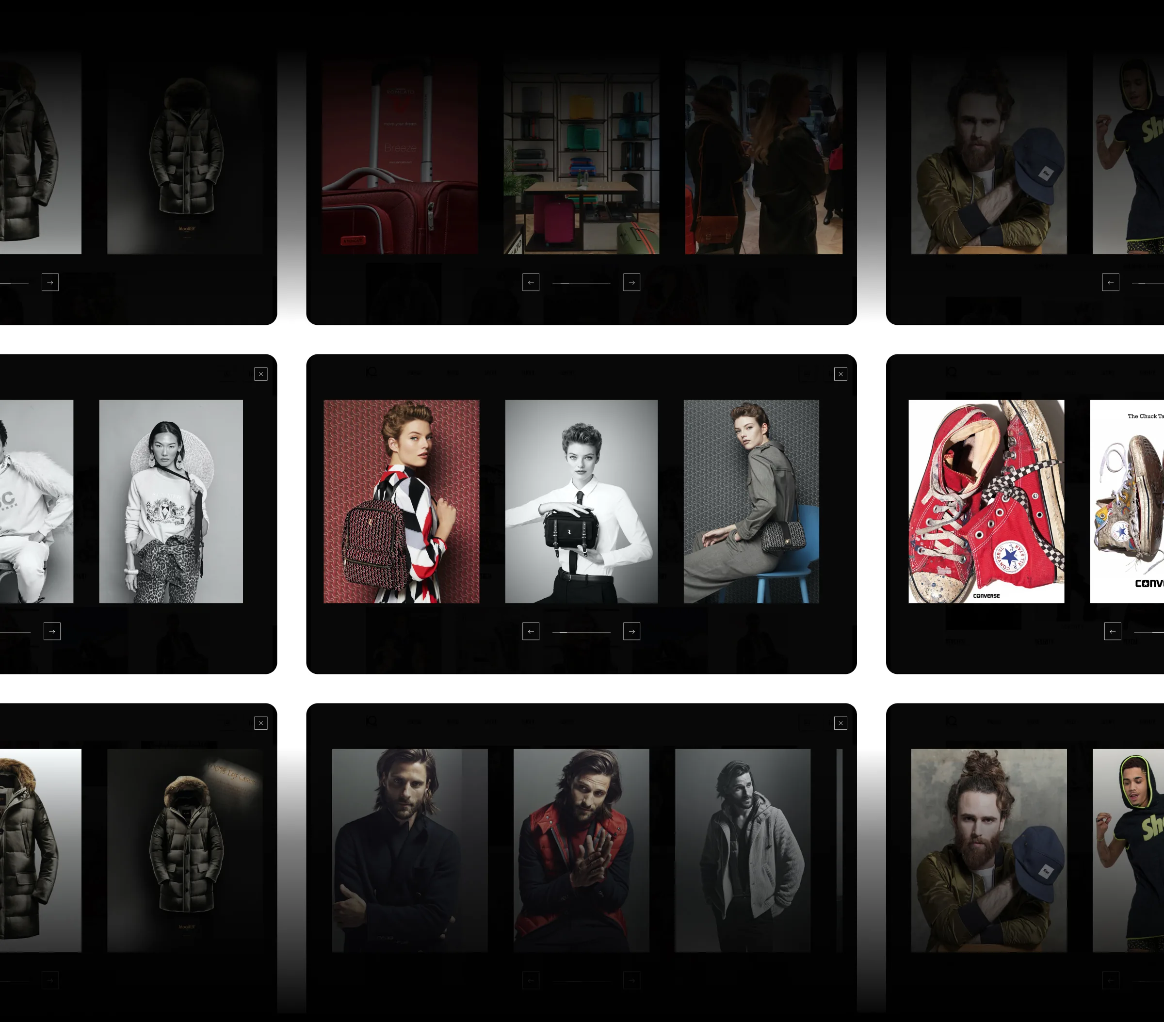 Dettaglio dell'interfaccia per Immagine Quattro: redesign del sito per agenzia PR moda e design