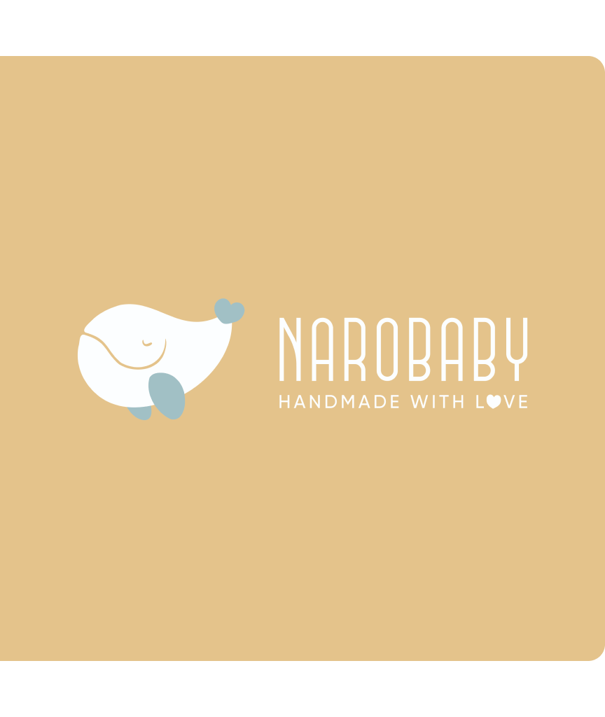 Packaging principale per Narobaby: identità per accessori all'uncinetto Made in Italy per neonati