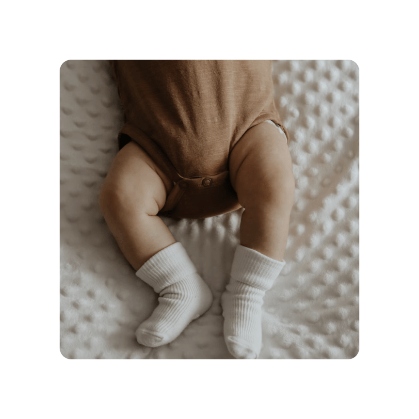 Dettaglio packaging per Narobaby: identità per accessori all'uncinetto Made in Italy per neonati