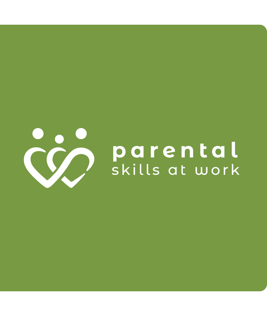 Icona app Parental Skills at Work su smartphone e fondo verde