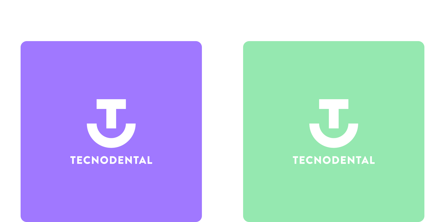 Packaging principale per Tecnodental: rebranding per studio dentistico con tono affidabile e contemporaneo