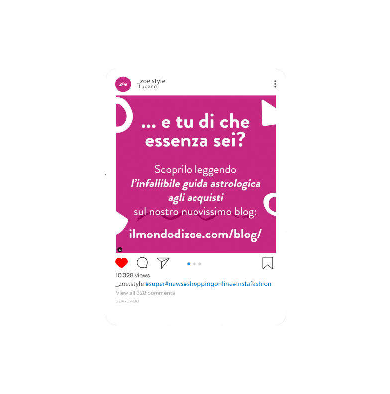 Comunicazione del prodotto per Zoe: brand identity, packaging e contenuti per beauty e lifestyle e‑commerce